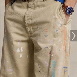 Polo by Ralph Lauren Beige Khaki Chinos with Paint Splatter